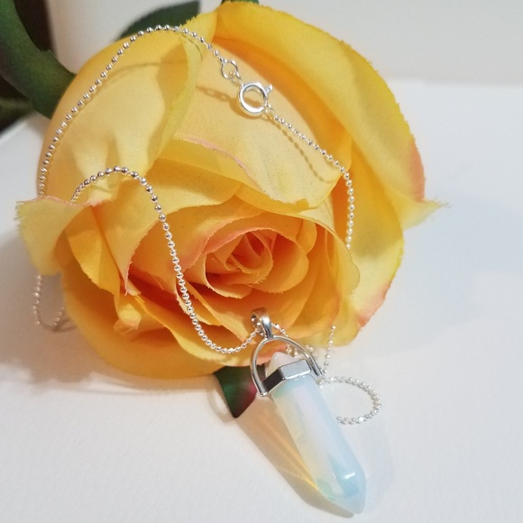 Opal Crystal Point Necklace - Picture 3 of 4